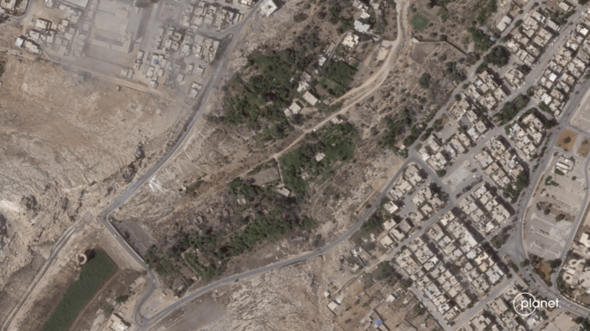 2023년 9월 2일과 12일에 촬영된 리비아 데르나의 위성사진. 플래닛 랩스 제공